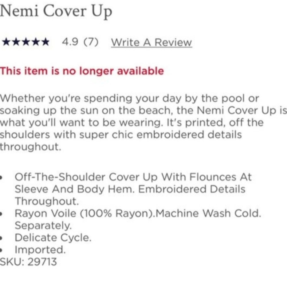 NWT Lilly Pulitzer Nemi‎ cover-up resort white - Picture 3 of 3